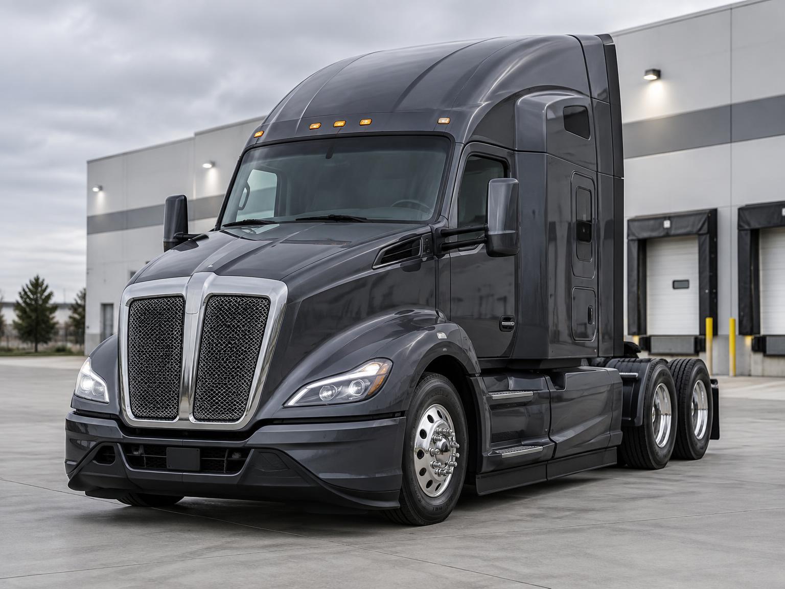 Kenworth T680 Next Gen tractor at a logistics facility